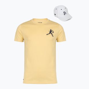 Мъжка тениска + шапка Lacoste TH1044 soya/white