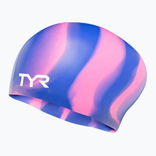 Шапка за плуване TYR Multi-Color Long Hair Silicone purple/pink