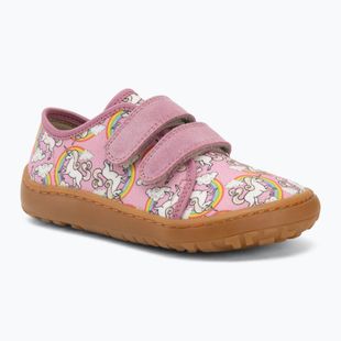 Детски обувки barefoot Froddo Canvas white/pink