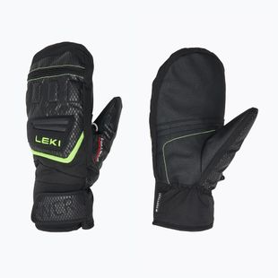 Детски скиорски ръкавици LEKI WCR Team 3D Junior Mitt black/ ice lemon