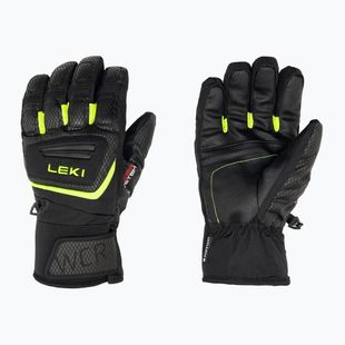 LEKI WCR Team 3D Junior ски ръкавици black ice/lemon