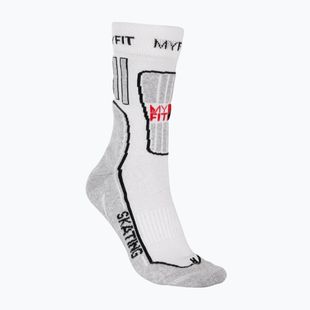 Чорапи за ролери MYFIT Skating Fitness white/grey