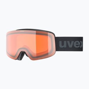 Детска скиорска маска UVEX Pwdr LG Jr black matt/orange/clear