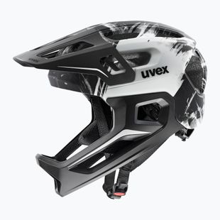 Детска велосипедна каска UVEX React Fullface Jr black/white matt