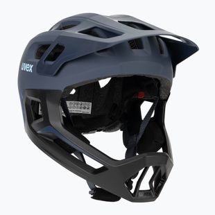 Детска велосипедна каска UVEX React Fullface Jr dusk blue matt