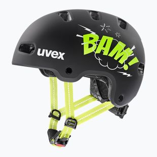 Детска каска UVEX Kid 4 Style bam black/lime matt