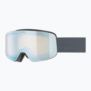 Детска скиорска маска UVEX Pwdr FM Jr S2 black matt/mirror sapphire