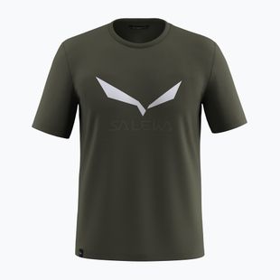 Мъжка тениска Salewa Solidlogo Dry dark olive