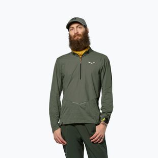 Мъжка блуза с дълъг ръкав Salewa Pedroc Dry Wind Half Zip Tee faded green