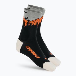 Скиорски чорапи DYNAFIT Traverse Mid black out ultra orange/4220