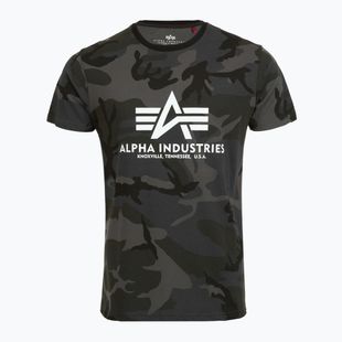 Alpha Industries Basic Camo черна камуфлажна поло риза за мъже