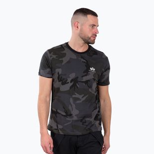 Мъжка тениска Alpha Industries Basic Small Logo Camo Black