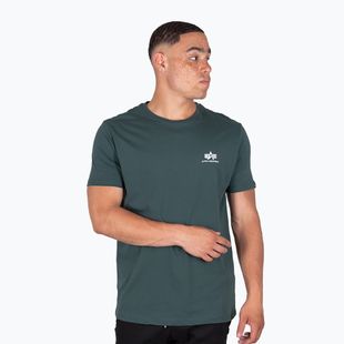 Мъжка тениска Alpha Industries Basic Small Logo тъмнозелена