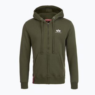 Мъжки суитшърт Alpha Industries Basic Zip SL тъмно маслинен