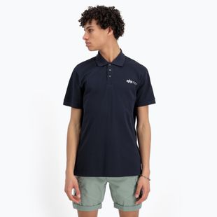 Мъжки Alpha Industries Basic Polo Small Logo Тениска реплика синьо