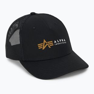 Мъжки Alpha Industries Label Trucker бейзболна шапка черен