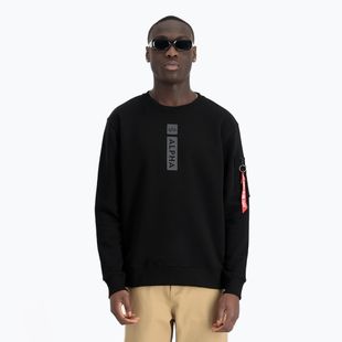 Мъжки пуловер с отразяващ печат Alpha Industries black