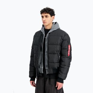 Мъжко ватирано яке Alpha Industries MA-1 Logo Puffer Bomber black