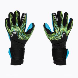 Вратарски ръкавици Reusch Pure Contact Aqua black/fluo lime/aqua
