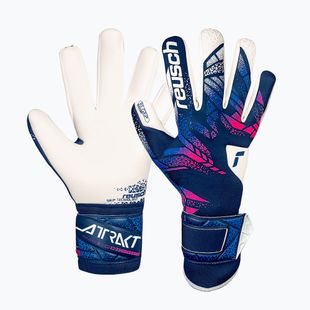 Вратарски ръкавици Reusch AttraStrapless black/bachelor buttonkt RE:GRIP blue/pink/white