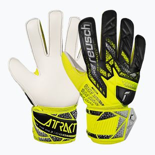 Детски вратарски ръкавици Reusch Attrakt Solid Junior safety yellow/silver
