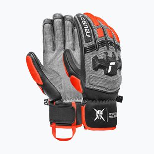 Скиорски ръкавици Reusch Worldcup Warrior DH black/silver/fluo red