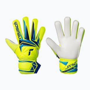 Детски вратарски ръкавици Reusch Attrakt Solid Junior safety yellow/blue