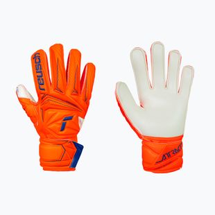Детски вратарски ръкавици Reusch Attrakt Solid Finger Support Junior shocking orange/blue