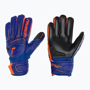 Детски вратарски ръкавици Reusch Attrakt Infinity Finger Support Junior sharp blue/shocking orange/black