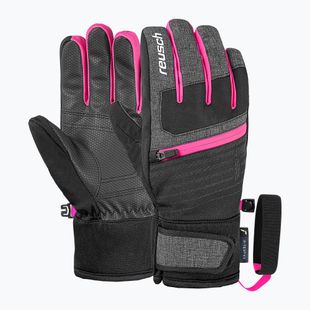 Детски скиорски ръкавици Reusch Leo R-Tex XT black/black melange/pink glo