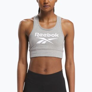 Сутиен за тренировки за жени Reebok Identity Big Logo medium grey heather/white