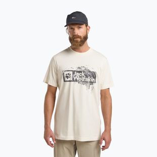 Мъжка тениска Jack Wolfskin Brand T wood cotton white
