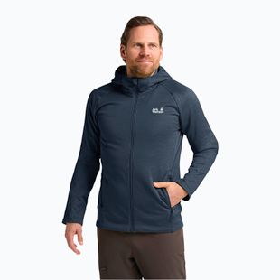 Мъжки суитшърт за трекинг Jack Wolfskin Peak District Hooded Full Zip midnight sky