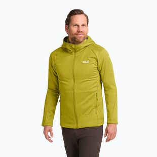 Мъжки суитшърт за трекинг Jack Wolfskin Peak District Hooded Full Zip chartreuse