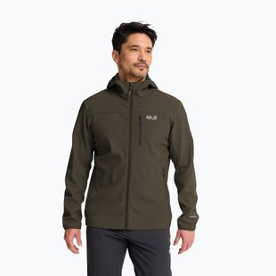 Мъжко ветроустойчиво яке Jack Wolfskin Wild Winds Hooded obsidian moss
