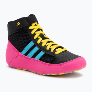 Детски боксови обувки adidas Havoc core black/signal cyan/yellow