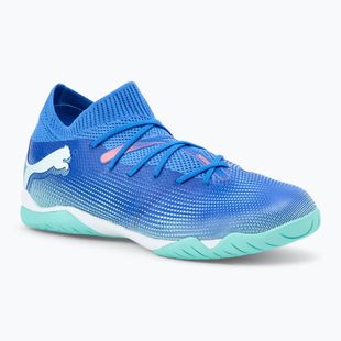 Детски футболни обувки PUMA Future 7 Match It + Mid Jr bluemazing/puma white/electric peppermint