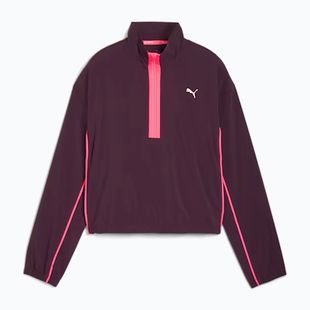 Дамско яке за бягане PUMA Run For Her Fashion Woven 1/2 ZIP midnight plum/ sunset glow