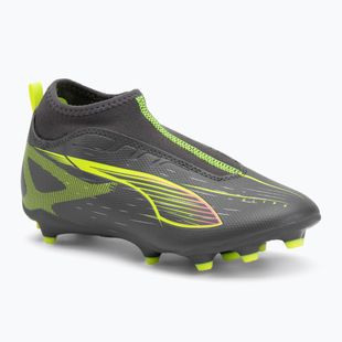 Детски футболни обувки PUMA Ultra 5 Match+ LL FG/AG Jr matte aged silver/yellow alert/puma aged silver