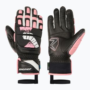 Детски скиорски ръкавици Ziener Lanus-Z AS PR black/pink vanilla