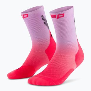 CEP мъжки чорапи за компресия Run Edt. Gradient Mid Cut Compression 5.0 pink/lilac fade