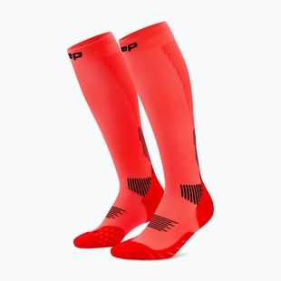 Мъжки компресионни чорапи CEP Run Tall 5.0 neon coral