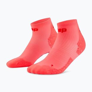 Мъжки компресионни чорапи CEP Ultralight Low Cut 4.0 neon coral/red