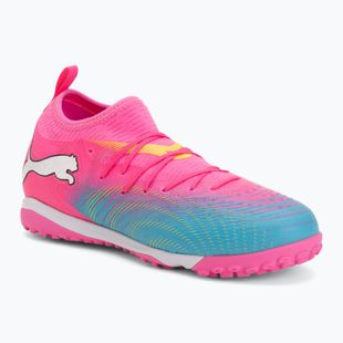 Детски футболни обувки PUMA Future 9 Match TT + Mid Jr poison pink/puma wht/sun stream/bright aqua/puma blk