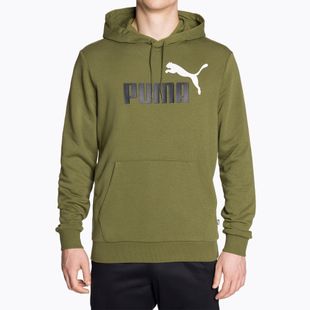Мъжки суитшърт PUMA Essentials+ Two-Tone Big Logo Hoodie TR olive green