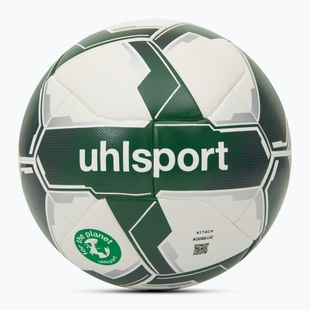 Футболна топка uhlsport Attack Addglue For The Planet white/dark green/silver размер 4
