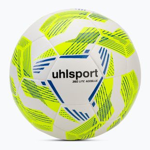 Футбол uhlsport 350 Lite Addglue бяло/флуорово жълто/тъмно синьо размер 4
