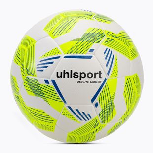 Футбол uhlsport 350 Lite Addglue бяло/флуорово жълто/тъмно синьо размер 5