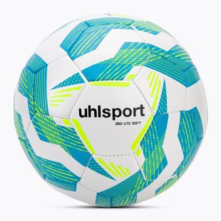 Футбол uhlsport Lite Soft 350 бяло/светло синьо/жълто размер 4