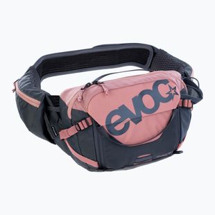EVOC Hip Pack Pro 3 литров велосипеден бъбрек с 1,5-литров резервоар прашно розово/карбоново сиво